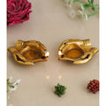 eCraftIndia 2 Pcs Lady Hand Holding Brass Diyas | Grocsy