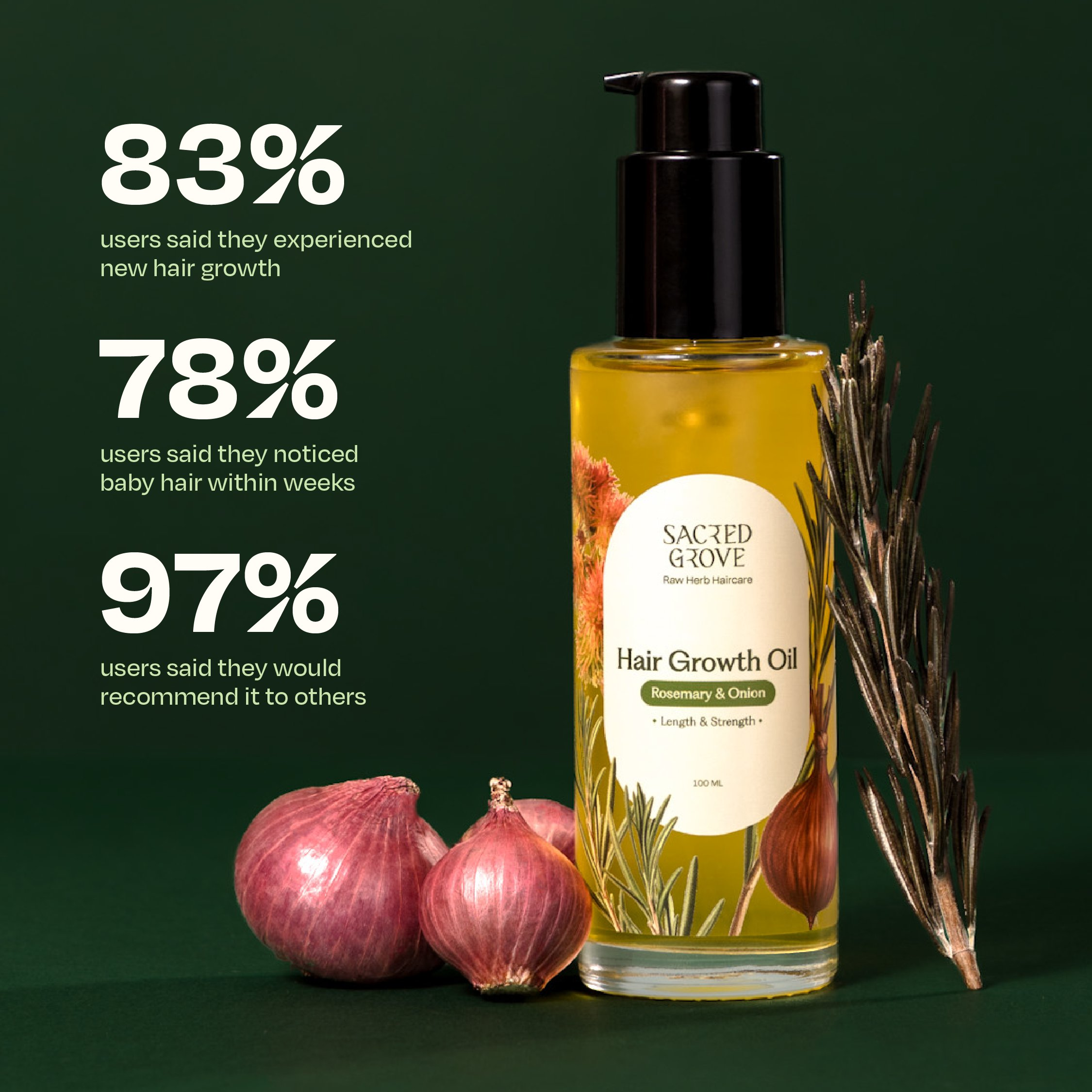 Sacred Grove Rosemary Leaves & Onion Hair Growth Oil | Grocsy
