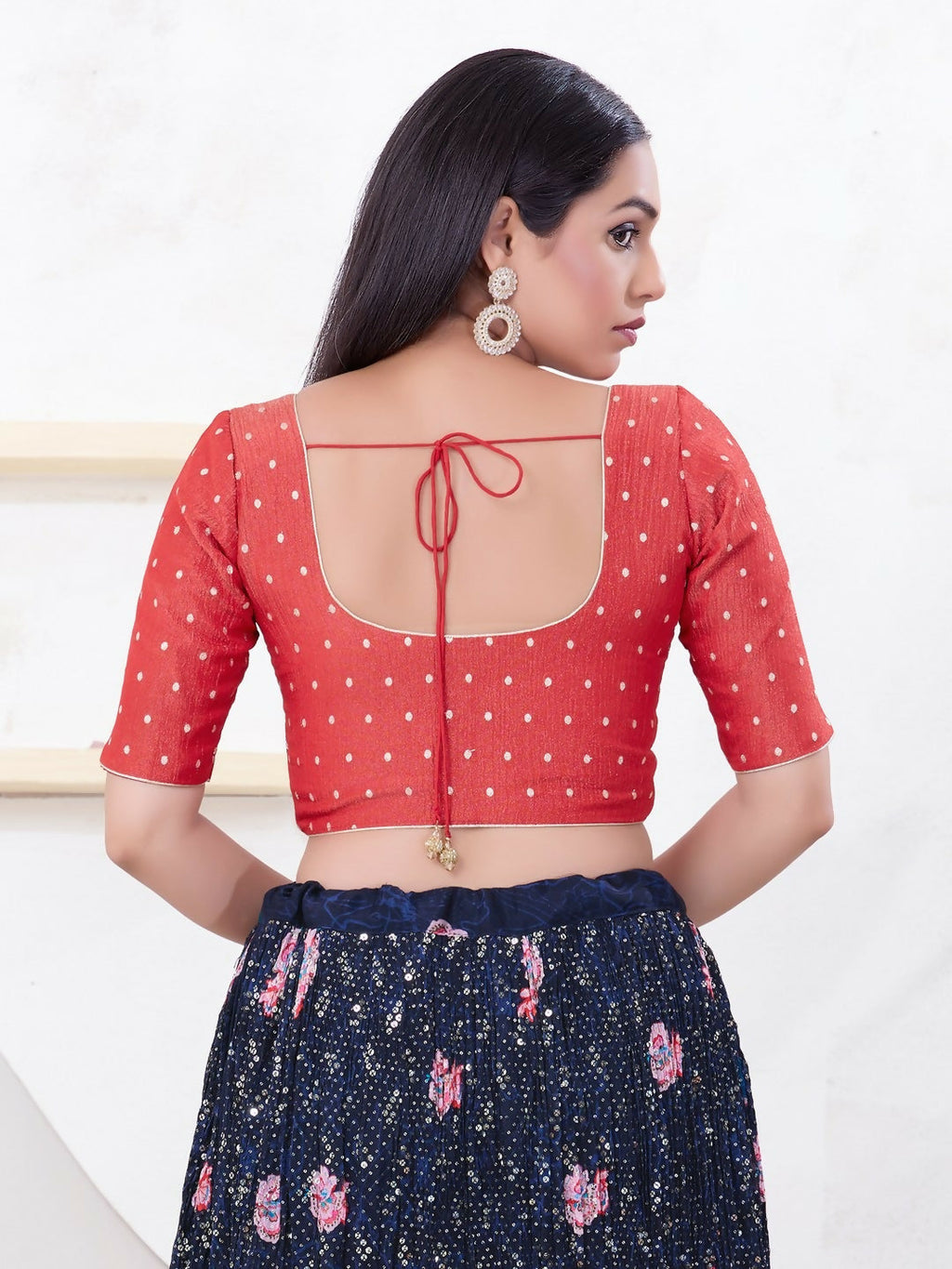 Joban Fashion Pink Tissue Elbow Sleeveless Front Open Blouse | Grocsy