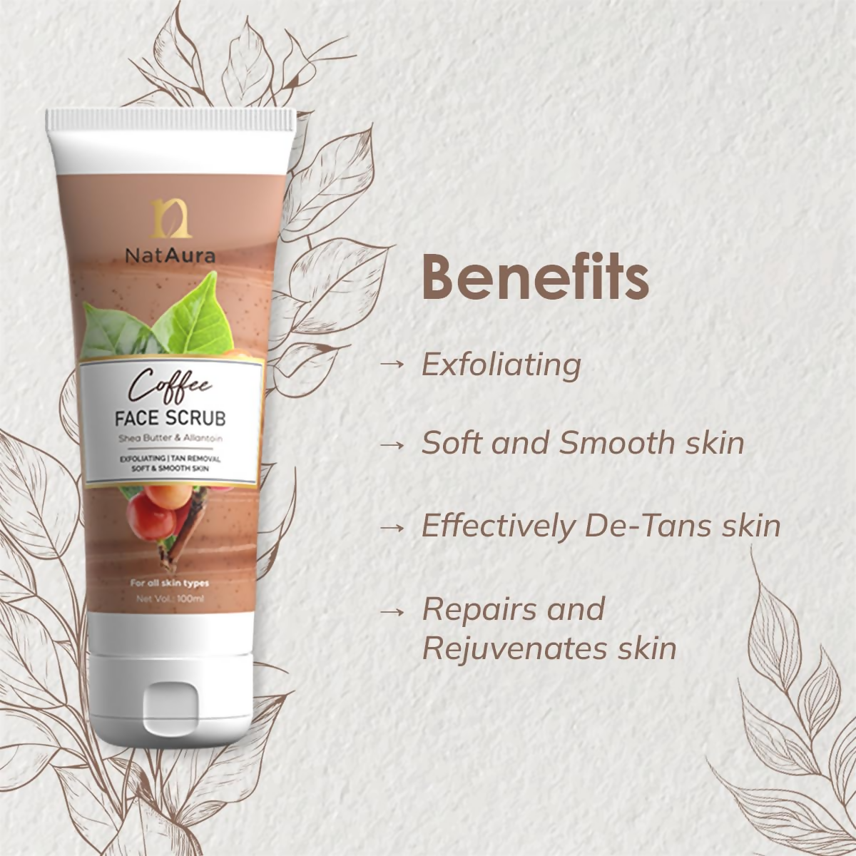 NatAura Coffee Face Scrub | Grocsy