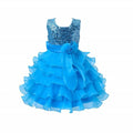 Asmaani Baby Girl's Sky Blue Color Satin Knee Length Frock (AS-dress-22071) | Grocsy