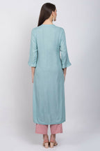 Joban Fashion L.Blue Cotton Rayon Kurta Set | Grocsy