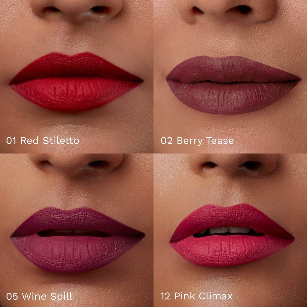 Pilgrim Matte Mini Liquid Lipstick 4 In 1 Pack Smudgeproof, Hydrating & Lightweight - Bold Mistress | Grocsy