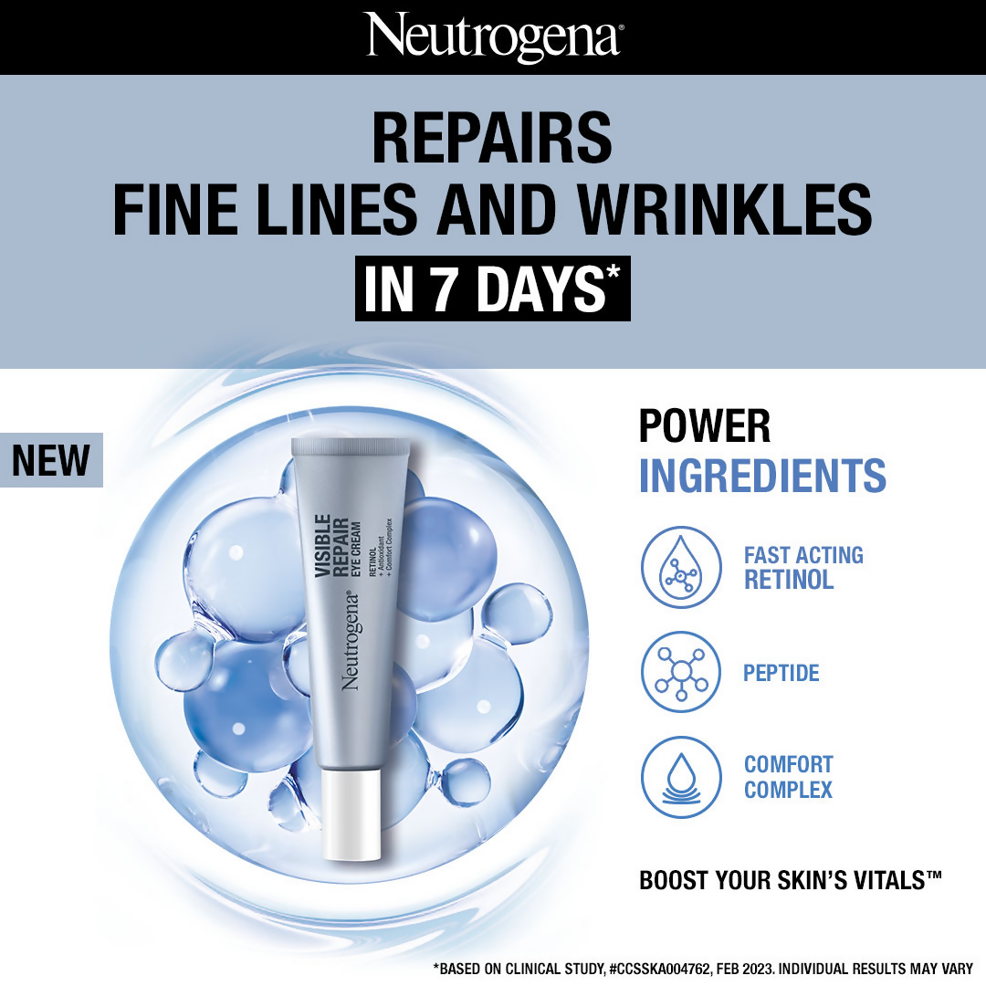 Neutrogena Visible Repair Eye Cream For Anti-Ageing, Dark Circles & Wrinkles | Grocsy