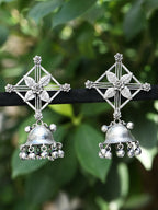 Joban Fashion Women Ghungroo Style Silver Tone Brass Jhumka | Grocsy