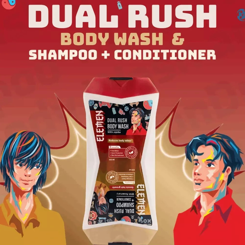 Elemen Dual Rush – Body Wash + Shampoo & Conditioner with Jojoba and Rosemary | Grocsy