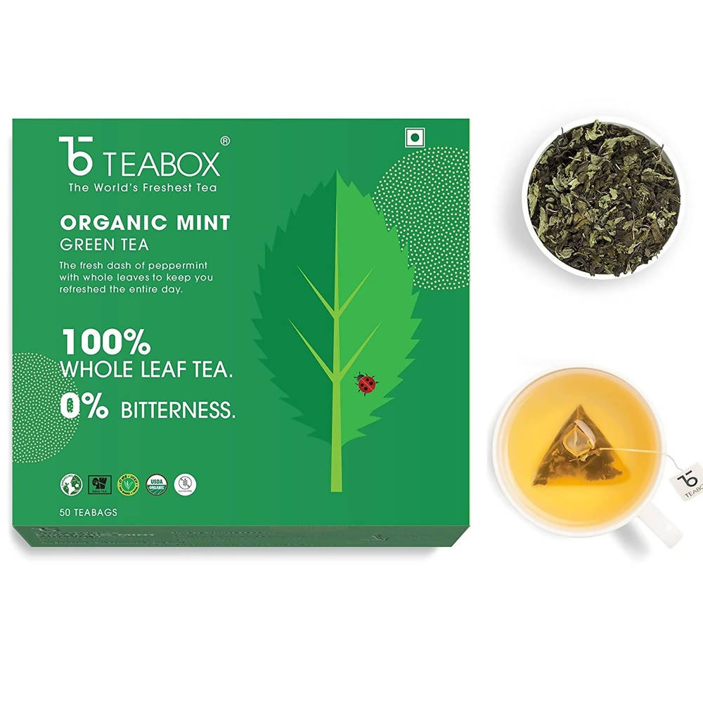 Teabox Organic Mint Green Tea Bags | Grocsy