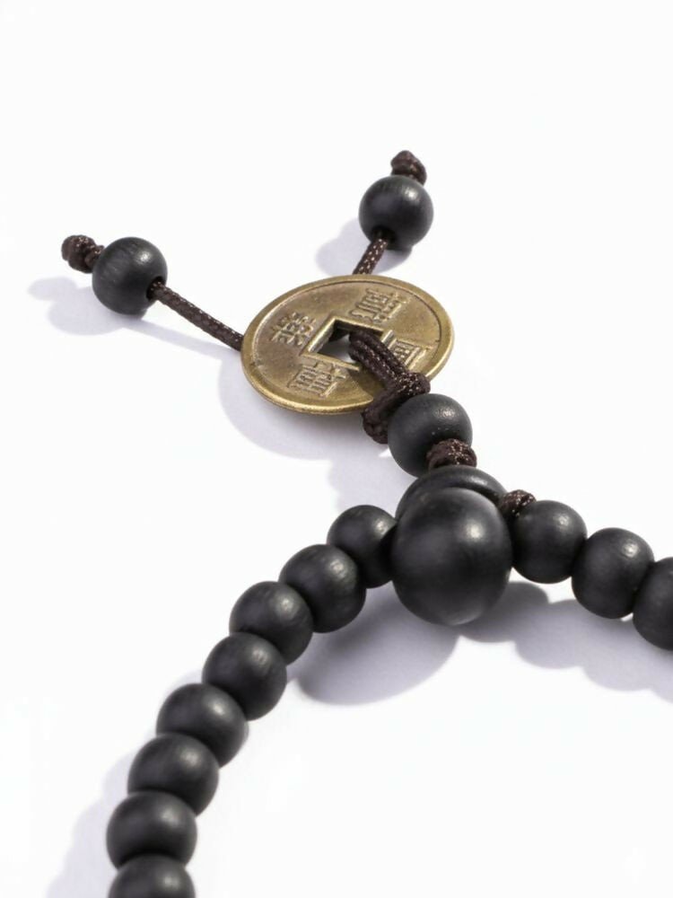 NVR Men Black Beaded Bracelet | Grocsy
