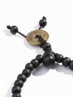 NVR Men Black Beaded Bracelet | Grocsy