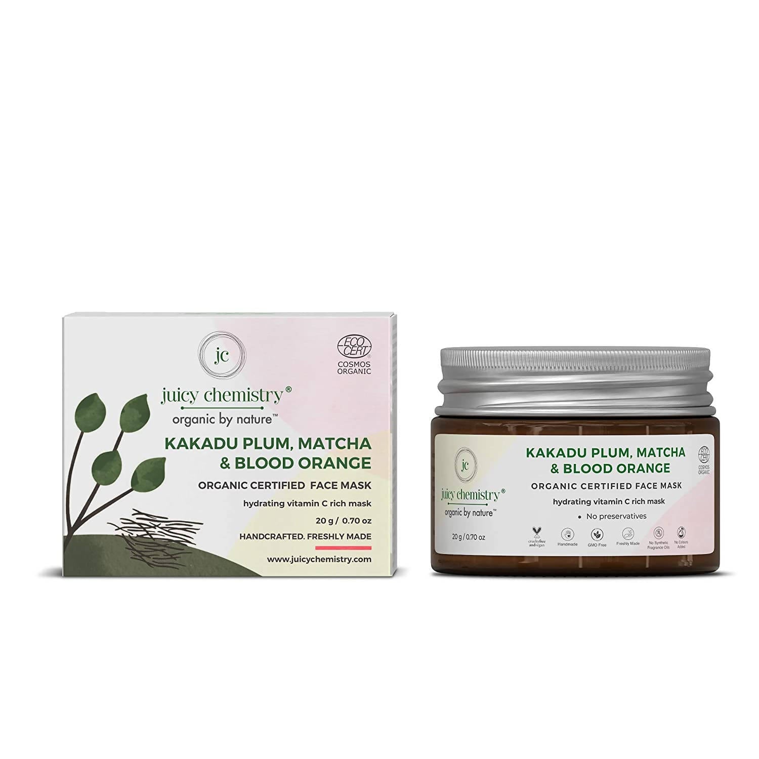Juicy Chemistry Kakadu Plum, Matcha & Blood Orange Face Mask | Grocsy