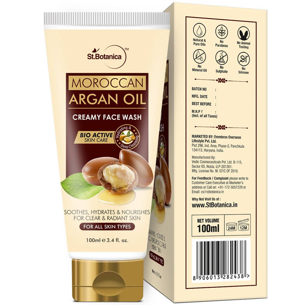 St.Botanica Moroccan Argan Oil Creamy Face Wash | Grocsy