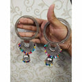 MS Fashion India Silver Color With Multicolor Pearls Latkan Jhumki Bangles | Grocsy