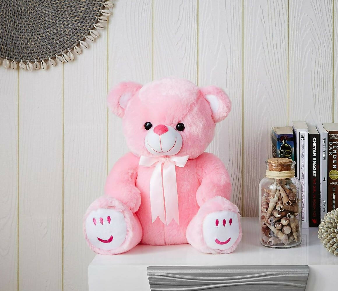 Jam & Honey Teddy Bear, Cute, Soft Toy (Pink) | Grocsy