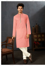 Joban Fashion Baby Pink Cotton Kurta Pyjama | Grocsy