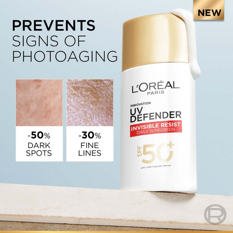 L'Oreal Paris UV Defender Invisible Resist Daily Sunscreen SPF 50+ PA++++ | Grocsy