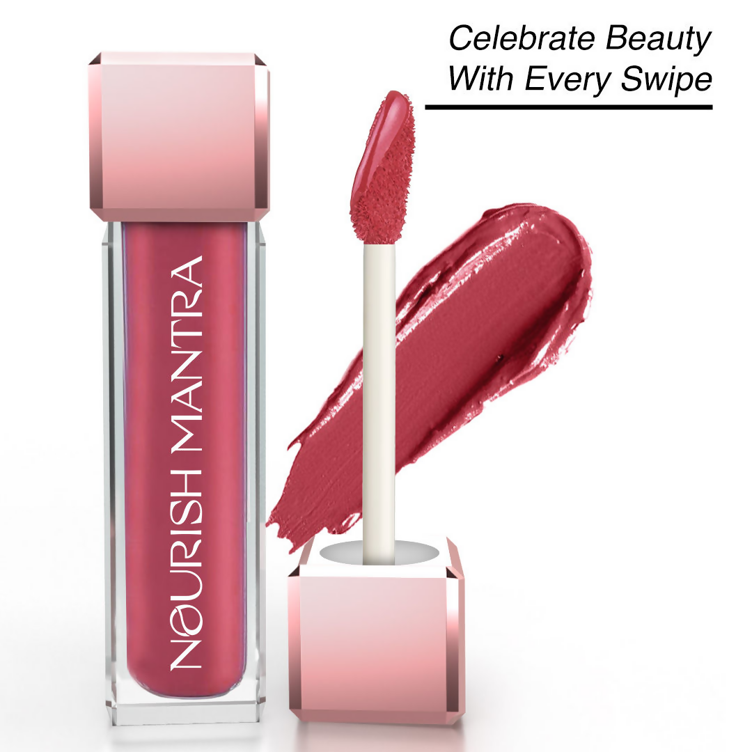 Nourish Mantra Liquid Lipstick Creamy Matte with SPF / Water Proof, Smudge Proof Shade-Jashn-e-gulab | Grocsy