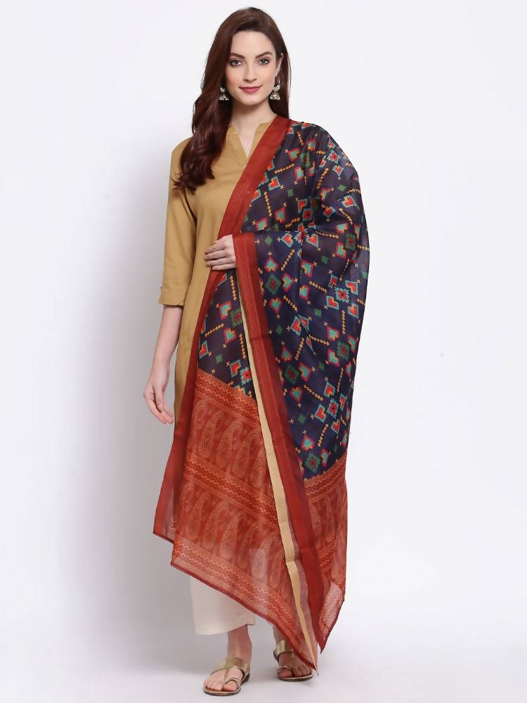 Myshka Women's Fashion Multi Cotton Silk Printed Casual Dupatta | Grocsy