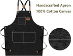 Supvox Waterproof Home Apron - Kitchen And Workshop With Tool Pockets -Black | Grocsy