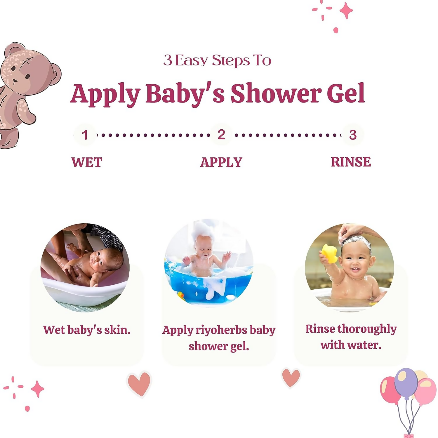 Riyo Herbs Baby Care Shower Gel Enriched With Natural Extracts - Gotu Kola | Grocsy