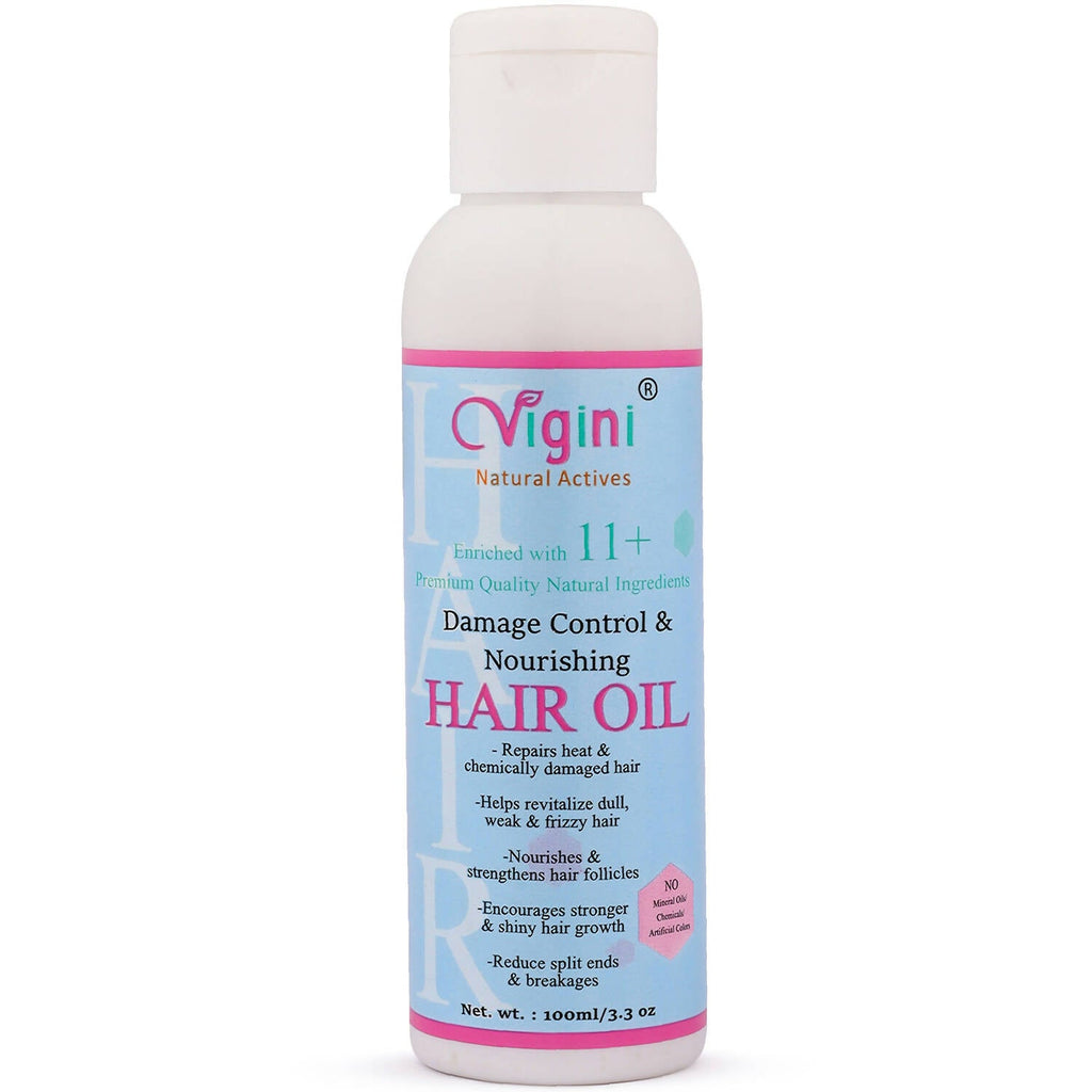 Vigini Damage Repair Nourishing Hair Care Tonic Oil with Keratin, Brahmi, Coconut Oil | Grocsy