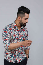 Miravan Men's Multi-Colour Floral Print Partywear Shirt | Grocsy
