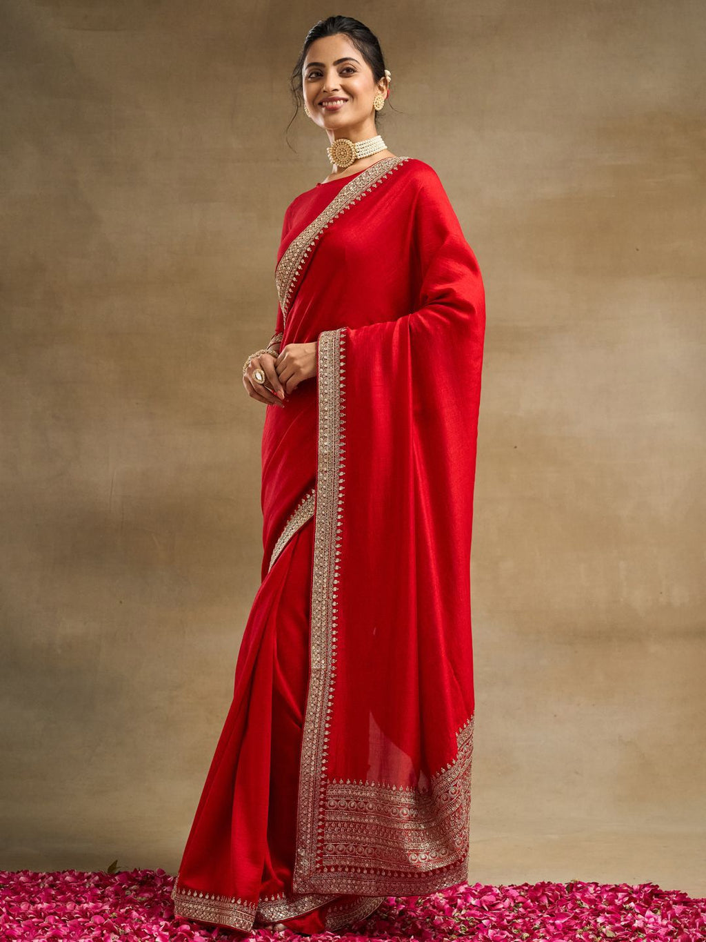 kasee Solid Embroidered Pure Silk Saree | Grocsy