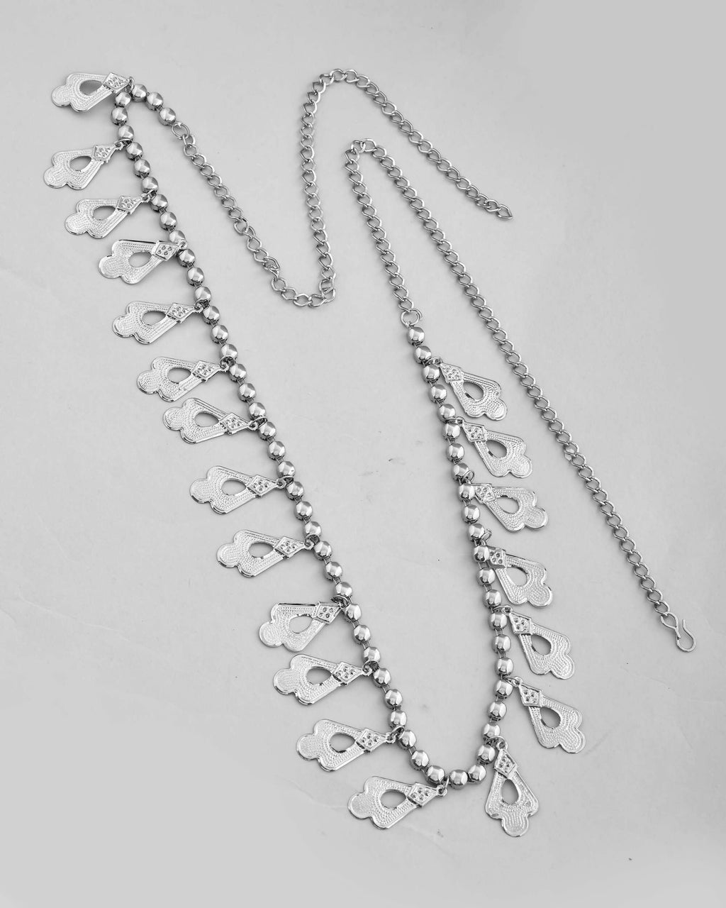 VOJ Oxidised German Silver Adjustable Waist Belt | Grocsy