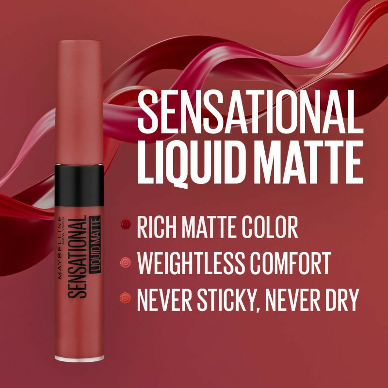 Maybelline New York Sensational Liquid Matte Lipstick - 11 Made Easy | Grocsy
