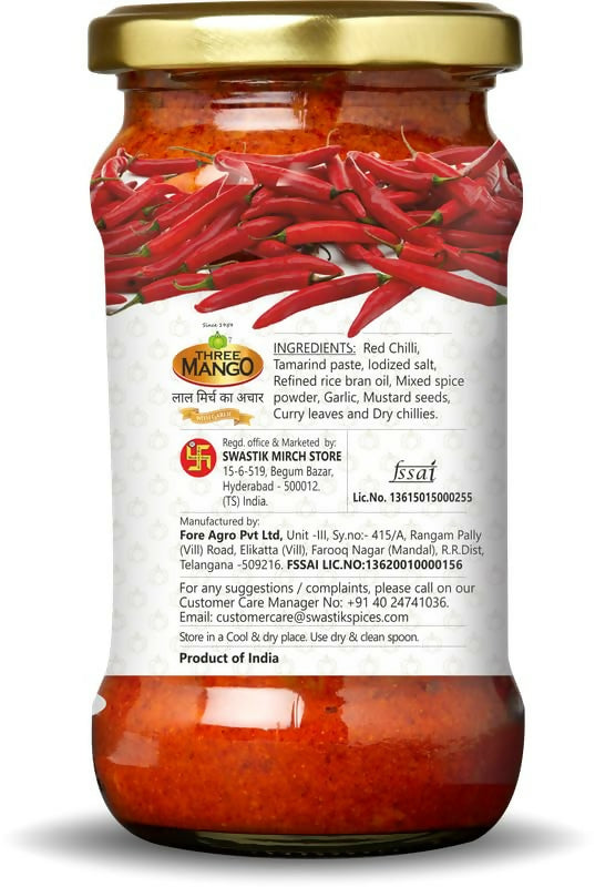 Three Mango Red Chilly Pickle | Grocsy