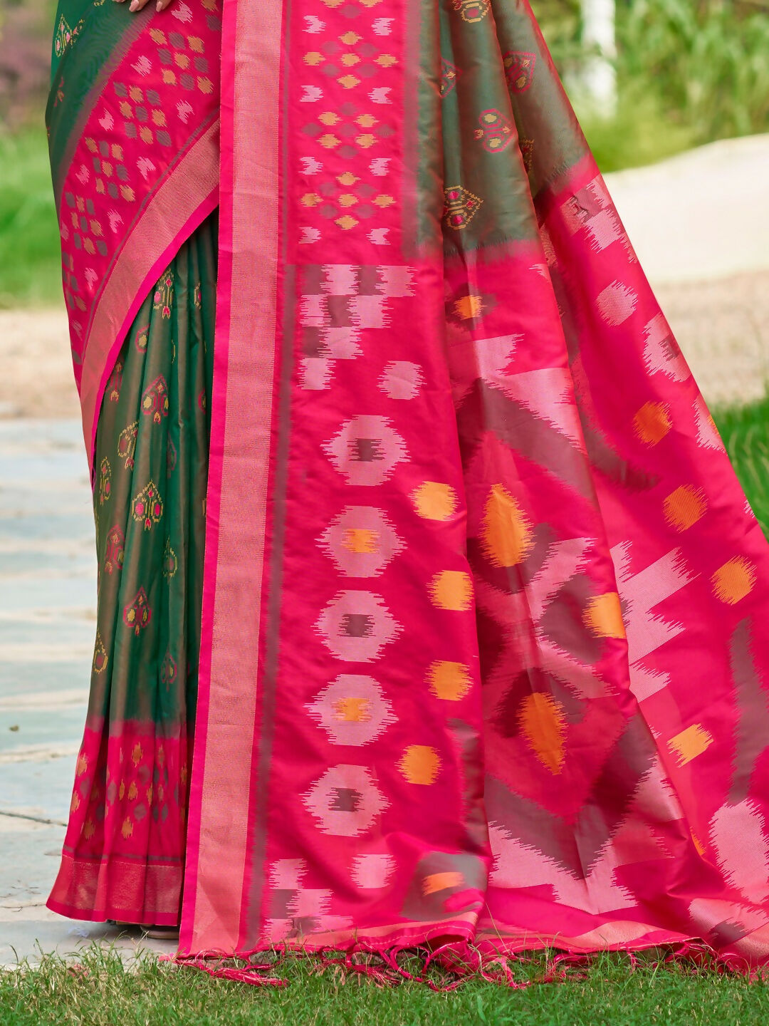 Shree Shyam Fashion Mehendi Soft Silk Saree | Grocsy