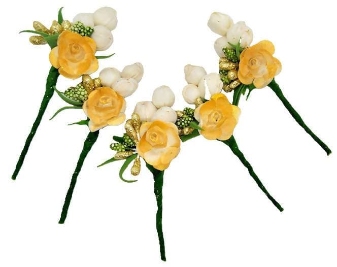 Yellow & White Flower Brooches | Grocsy
