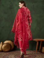 Sangria Printed Kurta & Trouser With Dupatta | Grocsy