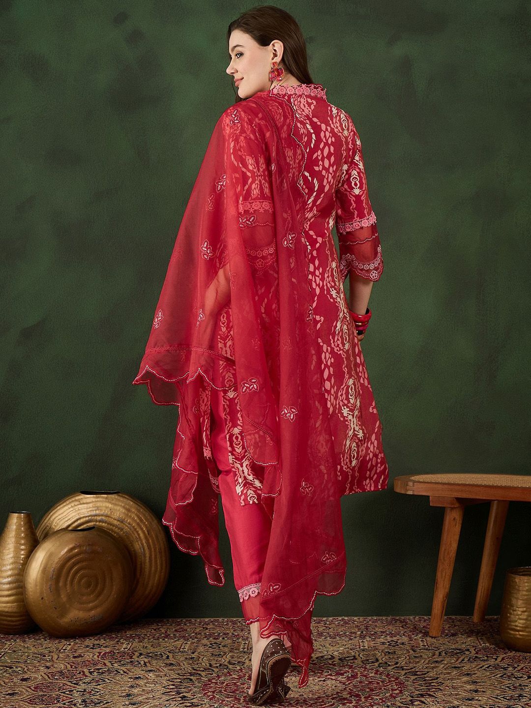 Sangria Printed Kurta & Trouser With Dupatta | Grocsy