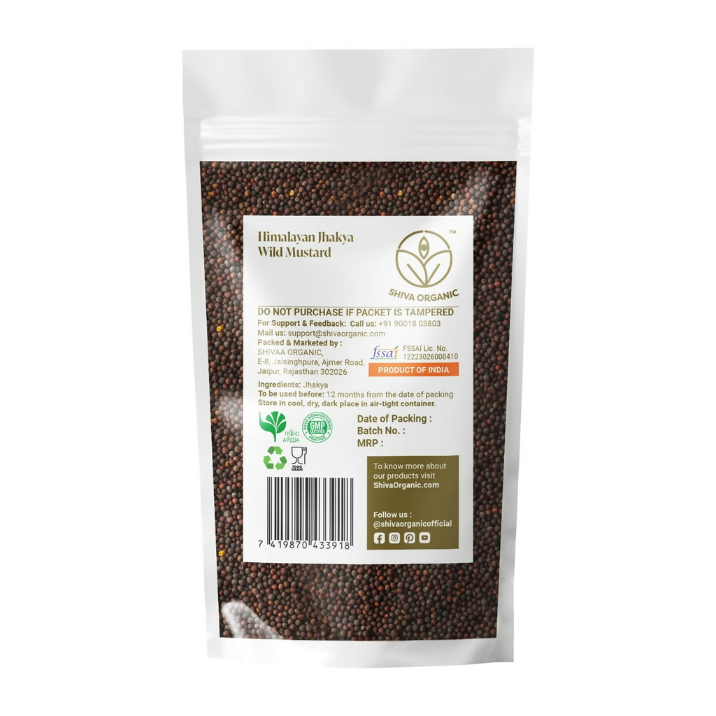 Shiva Organic Himalayan jakhiya seeds pahadi (Wild Mustard) Black Jakhya Seeds | Grocsy