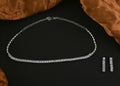 Joban Fashion Women Silver White Ad Necklace Set With Earrings | Grocsy