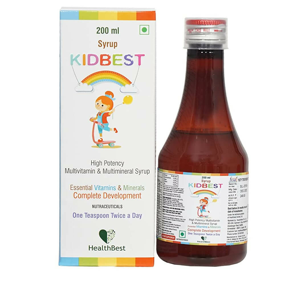 HealthBest Kidbest Multivitamin & Multimineral Syrup for Kids | Grocsy
