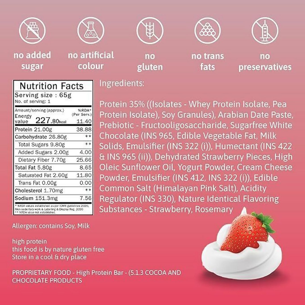 Phab Protein Bars With Protein Strawberries & Greek Yogurt | Grocsy