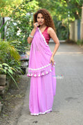 Very Much Indian Taapsee - Designer! Pure Mul Cotton Saree with Sleek Border - Blush Pink | Grocsy