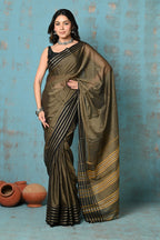 Very Much Indian Tyohaar - Cotton Saree With Border - Copper | Grocsy