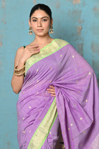 Very Much Indian Tyohaar - Exclusive! Handloom Pure Cotton Paithani in Most Traditional Lilac with Pichwai Pallu | Grocsy