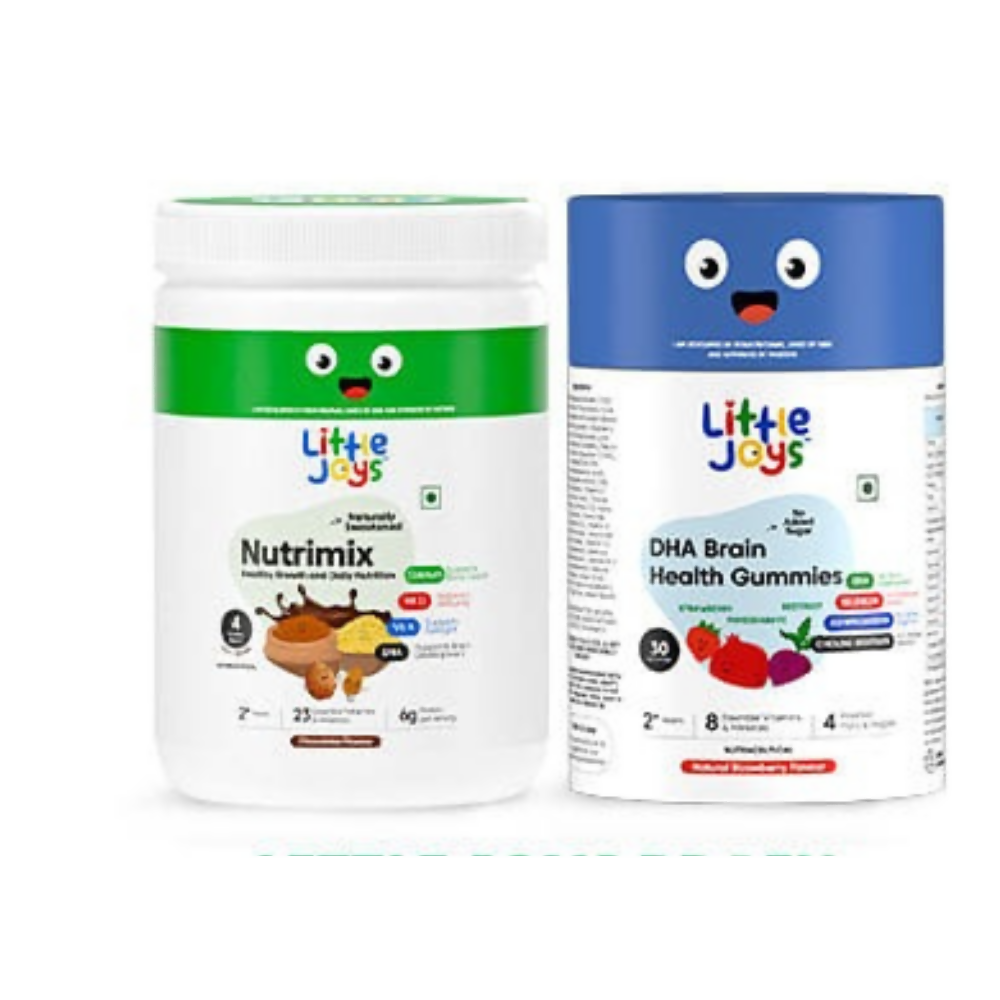 Little Joys Nutrimix Nutrition Powder Vanilla 2 - 6 years + Brain Gummies Combo | Grocsy