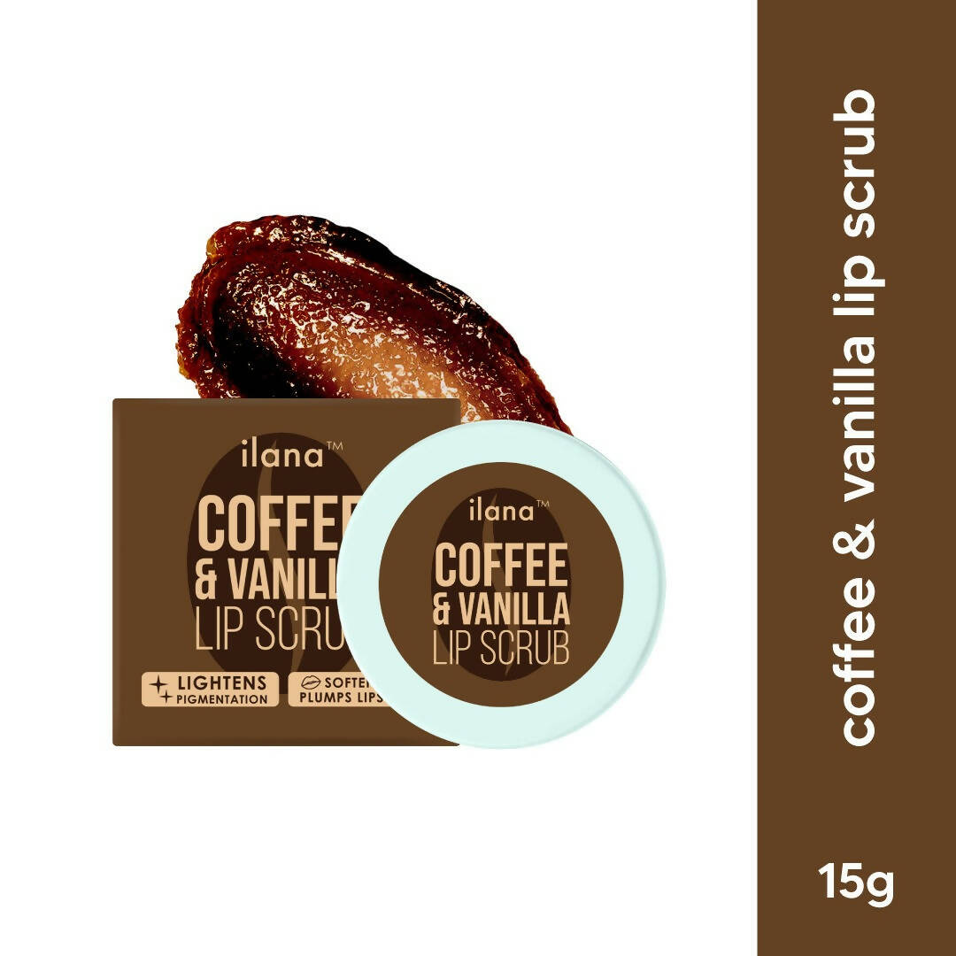 Ilana Lip Scrub - Brightening And Plumping Vegan Lip Exfoliator - Coffee & Vanilla | Grocsy