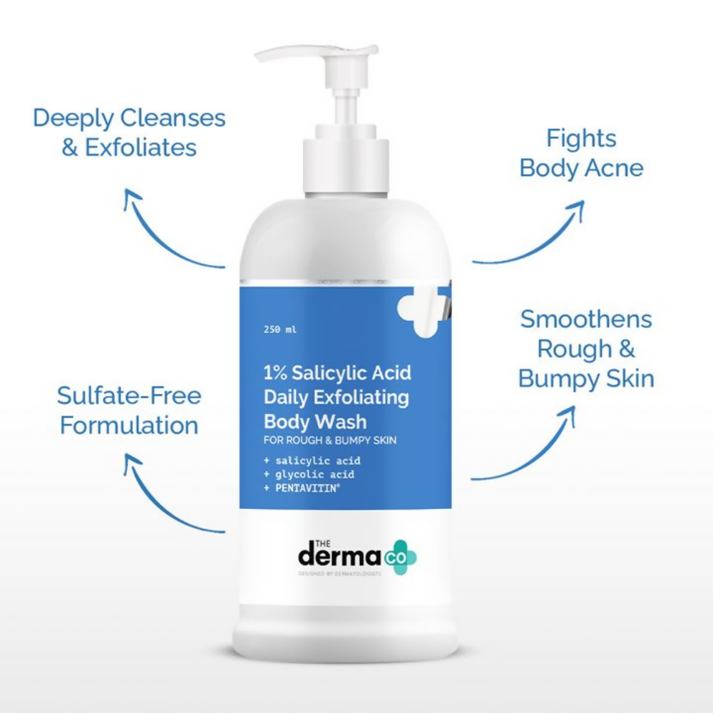 The Derma Co 1% Salicylic Acid Daily Exfoliating Body Wash | Grocsy