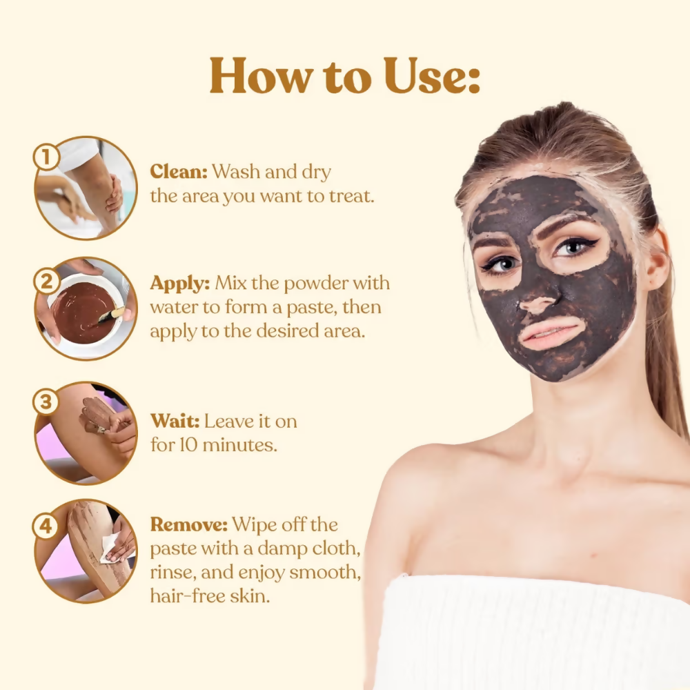 Wipness Natural Chocolate Facial Hair Removal Powder | Grocsy