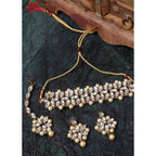 Mominos Fashion Trendy Gold-Polished with Stone & Pearls Necklace Set | Grocsy