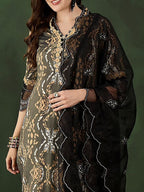 Sangria Printed Straight Kurta, Trouser & Dupatta Set | Grocsy
