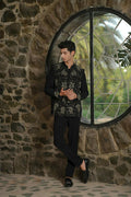 Black Bandhgala With Embroidery – Zardosi Work (Deer) by Hilo Design | Grocsy
