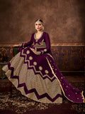 Myra Wine Real Georgette Embroidered Anarkali Suit (HO1103) | Grocsy