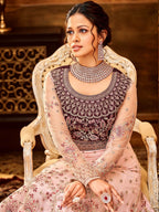 Myra Pink and Magenta Pure Georgette Embroidered Party Wear Suit | Grocsy
