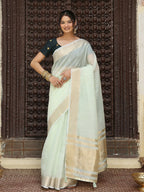 Shree Shyam Fashion Light Green Cotton Saree | Grocsy